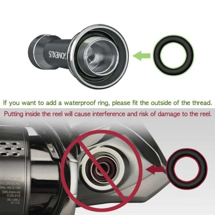 Фото Алюминиевая подставка Gomexus R1 42 мм для катушек Shimano Daiwa 2500-5000 с защитой от перекоса №4