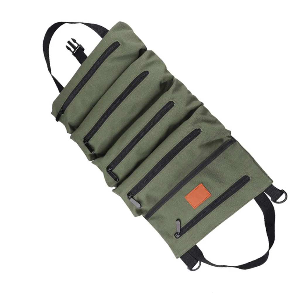 

Roll Up Tool Bag Multi-Purpose Tool Pouch Wrench Screwdriver Organizer Small Shoulder Hanging Zipper Carrier Tote Storage Bag