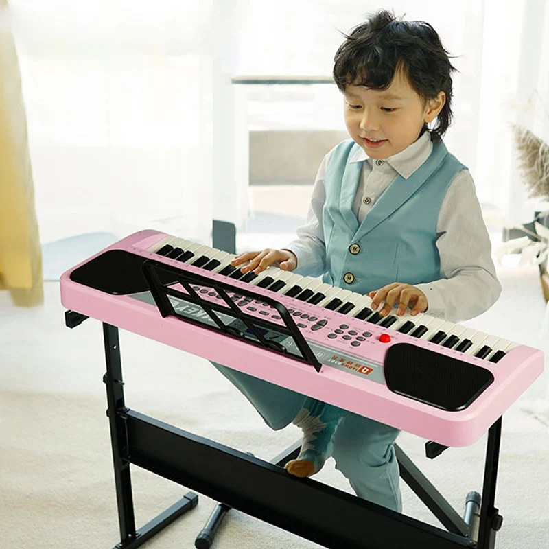 

Игрушка для девочек, контроллер с 66 клавишами, розовое электронное пианино, музыкальное детское мини электронное пианино для детей, музыкал...