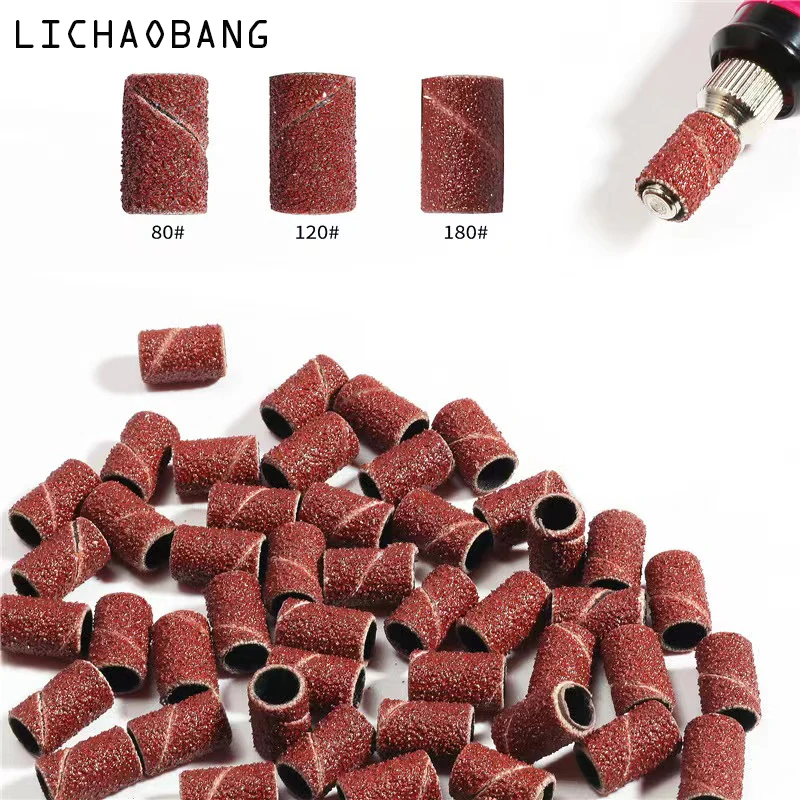 

50/100Pcs Nail Polishing Head for Nail Polishing and Cuticle Push Back Professional Polishing Sleeve Head Nail Art Tool