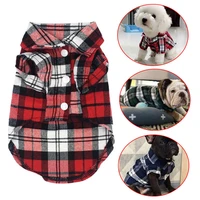 summer dog shirts british style plaid pet dog clothes for small dogs vest cat clothing french bulldog chihuahua puppy costume