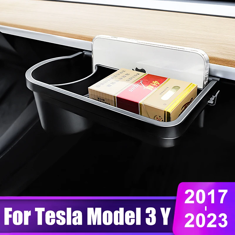 

For Tesla Model 3 Y 2017-2021 2022 2023 2024 Car Storage Box Glove Box Rack Shelf Mobile Phone Water Cup Holder Hook Accessories