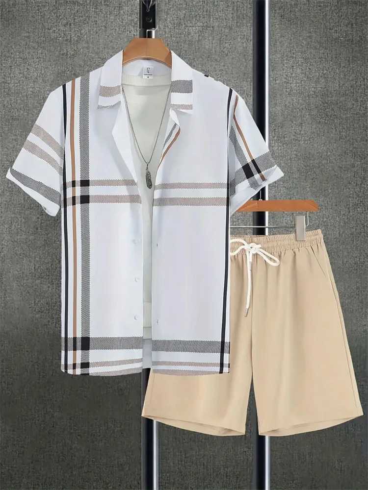 Рубашка мужская с принтом 3D модная Повседневная блуза коротким рукавом пляжные