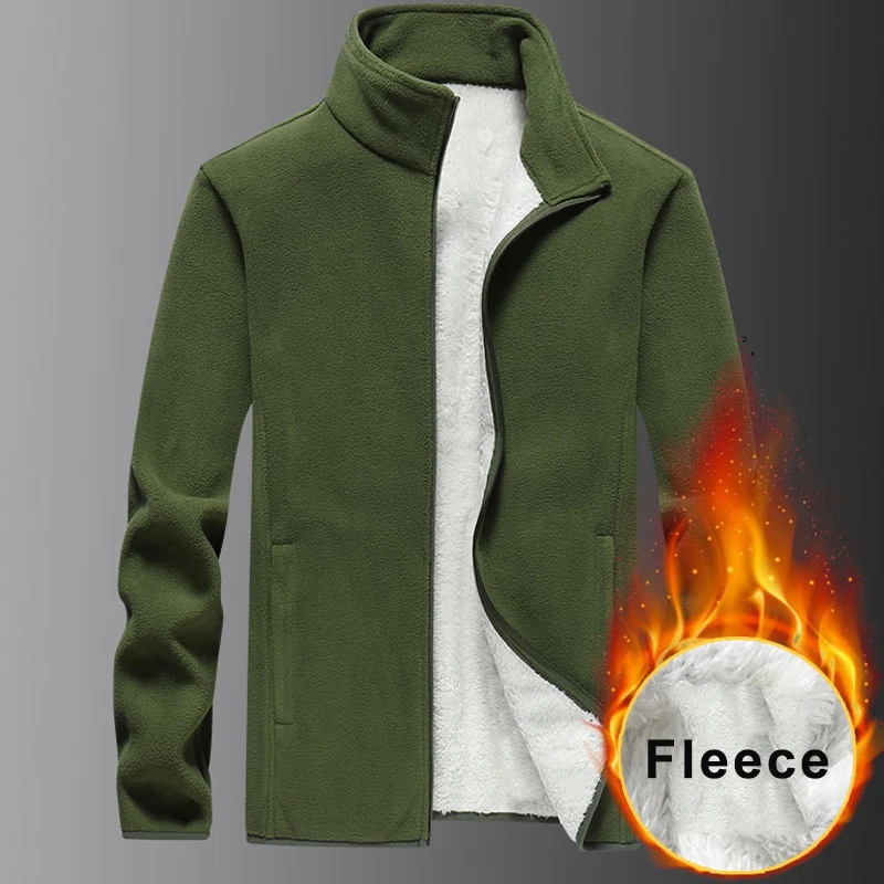 Зимняя Толстая теплая флисовая куртка Мужская классическая Повседневная