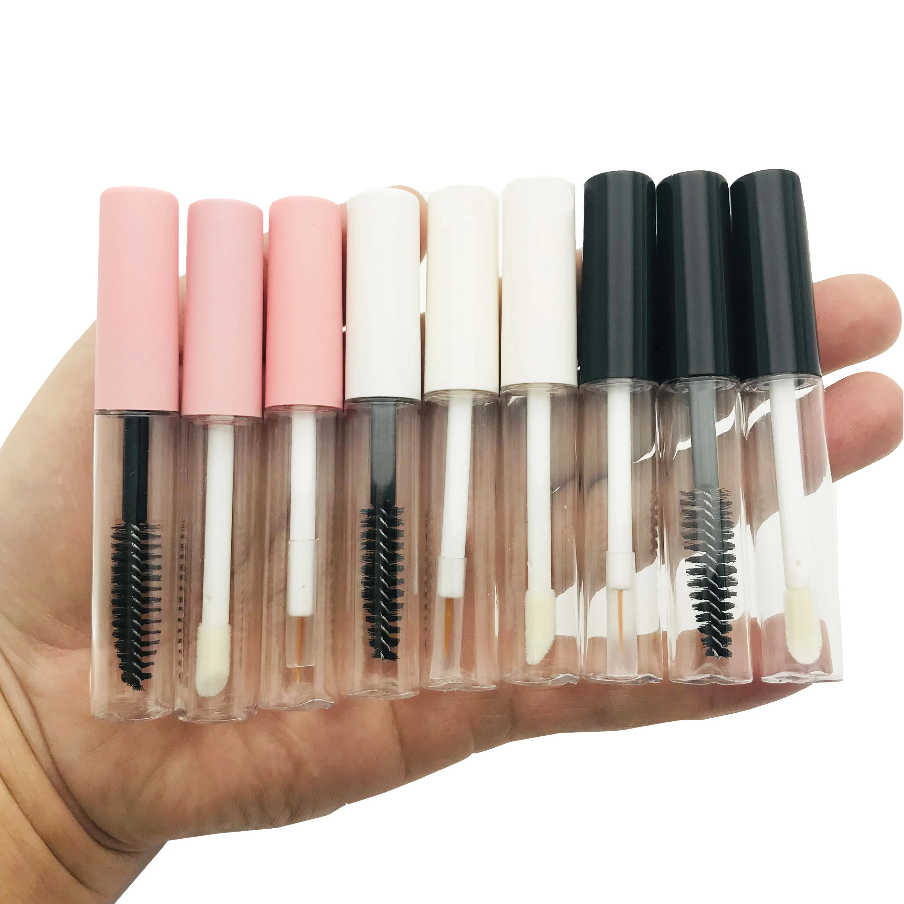 

5 мл пустые тюбики для блеска для губ, DIY розовый/белый портативный пластиковый элегантный контейнер для жидкой помады, Круглый Мини-флакон д...