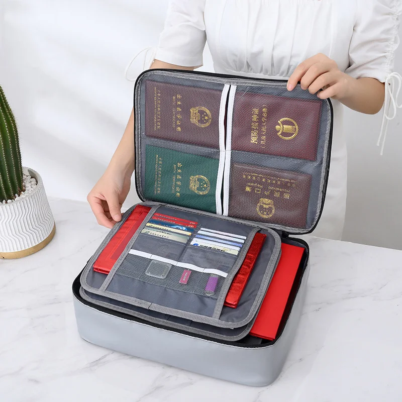 Safety Fireproof  BriefcaseHousehold Waterproof Envelope File Document Storage Bag Organizer Important File Arrange Accessories