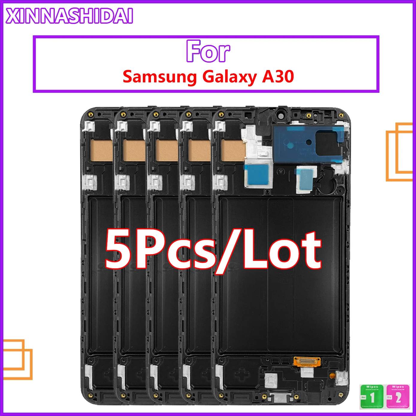 

5 шт./лот для Samsung Galaxy A30 A305/DS A305F A305FD, ЖК-панель, сенсорный экран, дисплей, дигитайзер в сборе для Samsung Galaxy A30