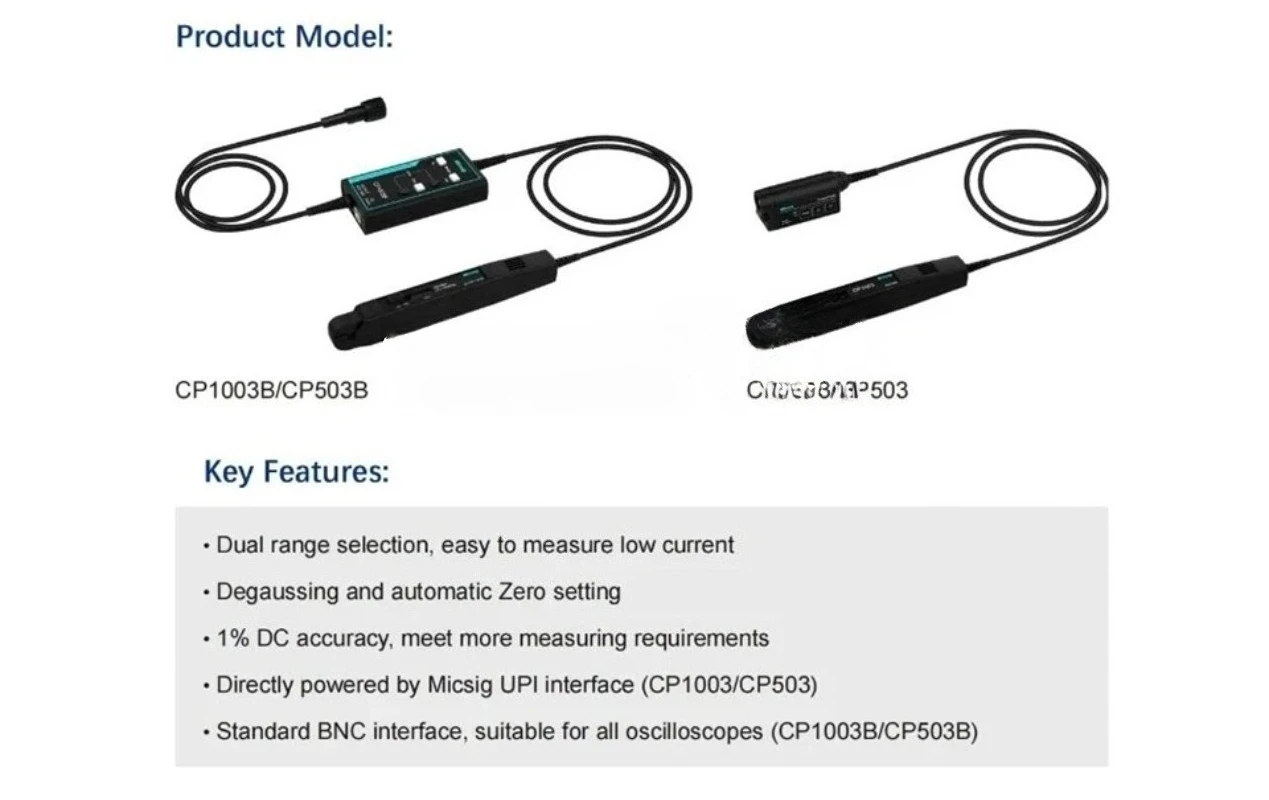 Фото Практически новый токовый пробник Micsig CP1003B 100 МГц – состояние 99% нового, двойной диапазон 5А/30А, в комплекте кабель BNC и кейс, минимальное количество использований. №3