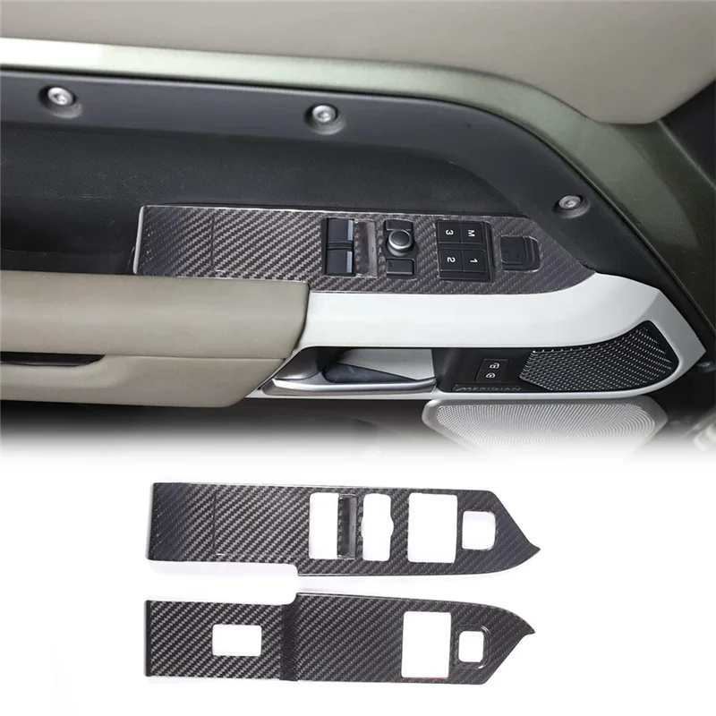 Сухой карбоновый переключатель подъема окна накладка на рамку для Land Rover Defender 90