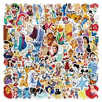 102550100pcs disney character princess mickey mouse the lion king stickers phone skateboard laptop guitar sticker kids toy