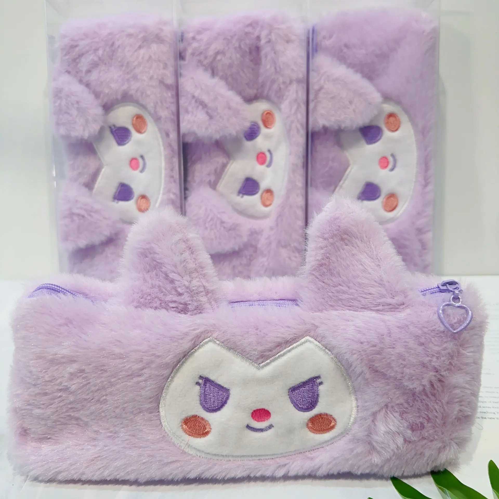 

Sanrio Plush Pencil Bag Kuromi Cinnamoroll My Melody Student Cartoon Stationery Portable Cute Plush Large Capacity Storage Bag