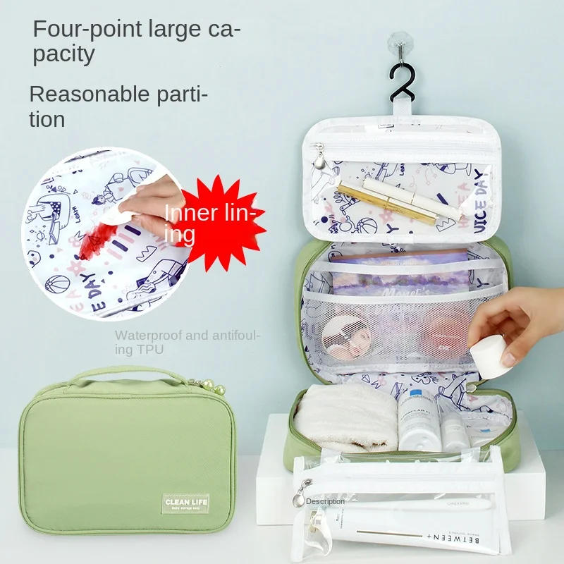 

New Multifunctional Wash Bag Cosmetic Storage Bag Hanging Waterproof Wash Travel Cosmetic Bag Fast Delivery 2022 New Arrival