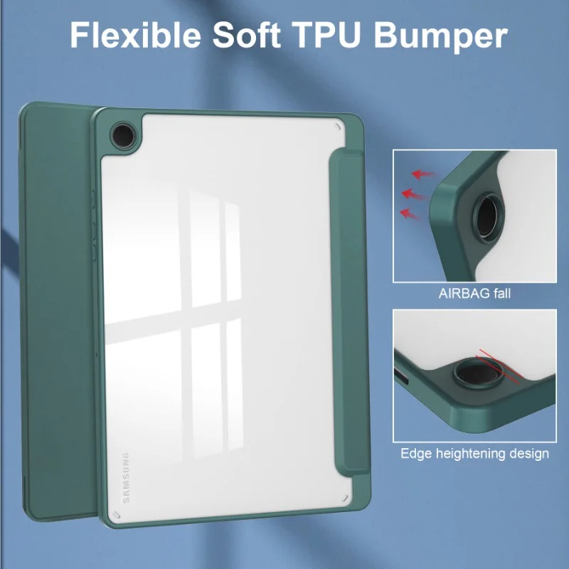 

For Samsung Galaxy Tab A9+ 11 inch Case with Pen Holder SM-X210 SM-X216B Transparent Back Cover for Funda Tab A9Plus A9 8.7 Case