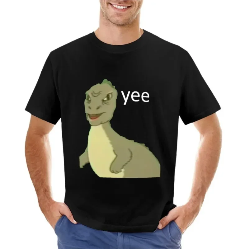 Yee [dinosaur maym :^)] (версия 1 качество видео Белый текст) футболка без рисунка футболки