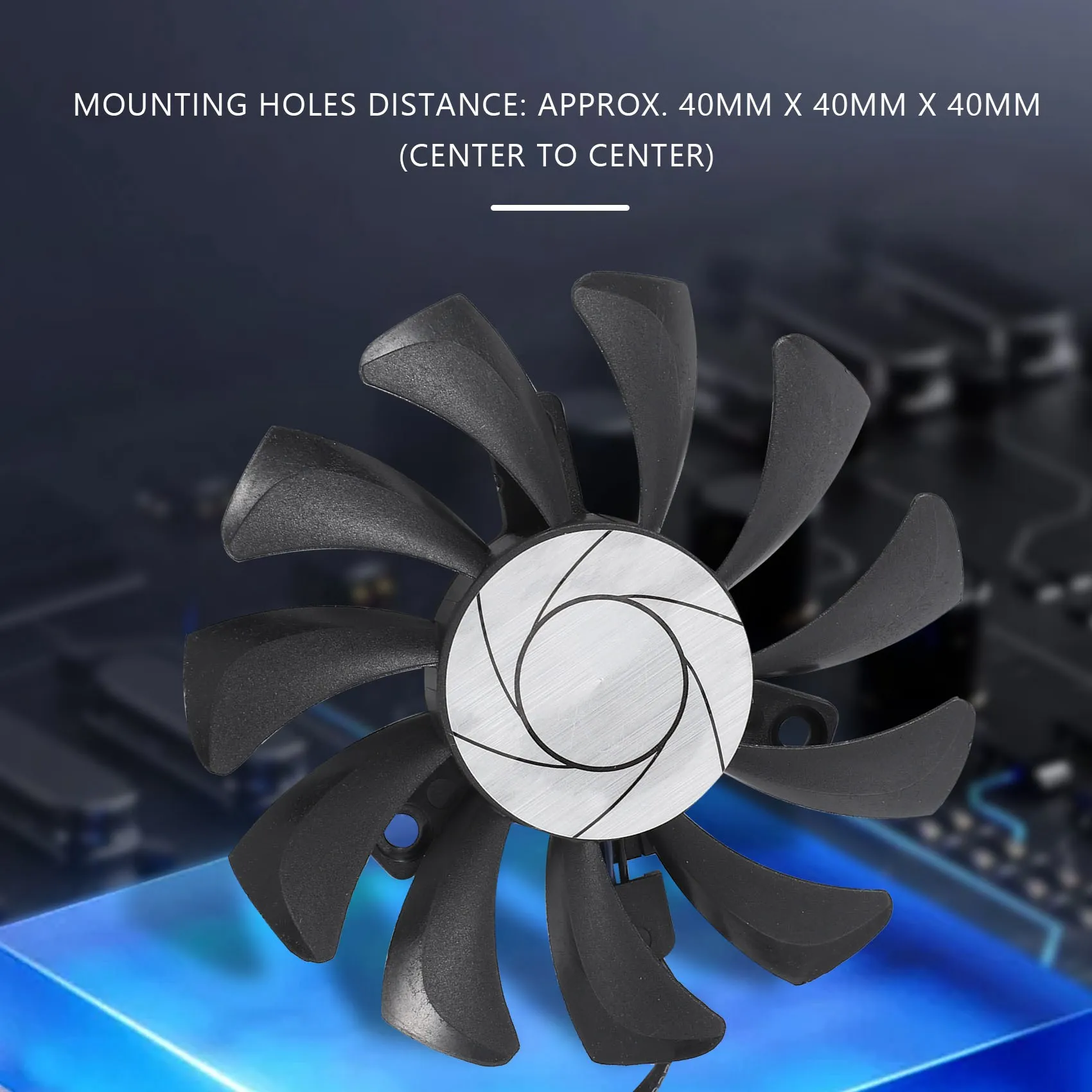 Фото Кулер для видеокарты HGHO HA8010H12F-Z 75MM 2Pin GTX1050Ti с двумя вентиляторами для MSI Geforce GTX 1050Ti GTX-1050-Ti-4GT-OC (1 шт.) №4