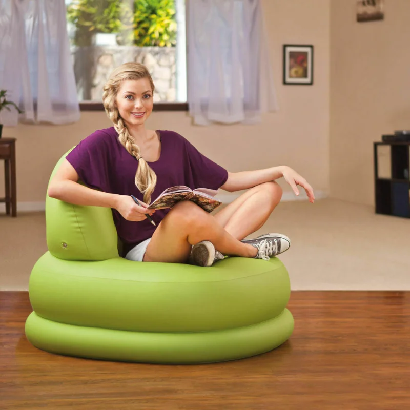 

Креативный маленький диван для спальни, балкона, Одноместный шезлонг, надувной мини-диван с флокированием