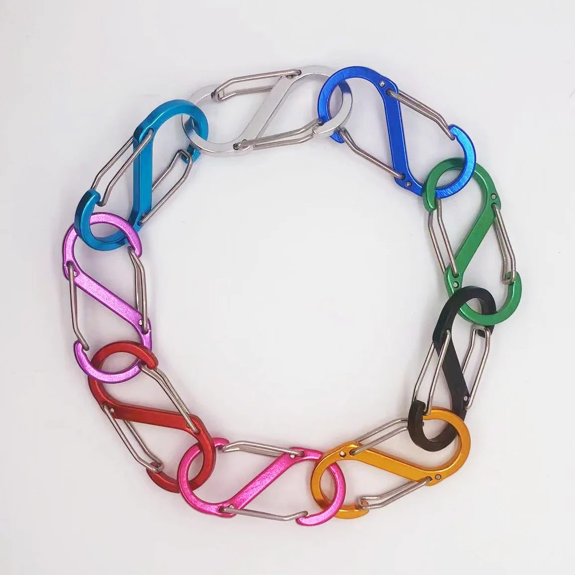 

8 PCS Multicolor Spring hook Aluminum Alloy Carabiner Outdoor Backpack Camping Keychain Lock,Spring Clasp Buckle Snap Clip Tools