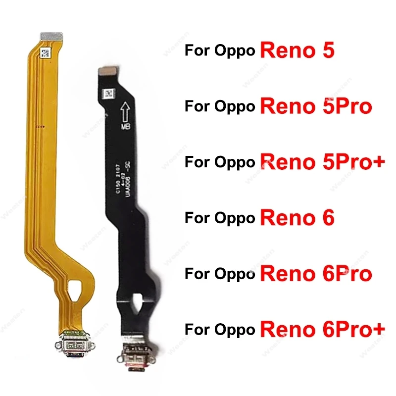Фото Для OPPO Reno 5 6 Pro + Plus 5G USB-порт для зарядного устройства, гибкая USB-док-станция для зарядки, гибкий кабель, детали разъема №1
