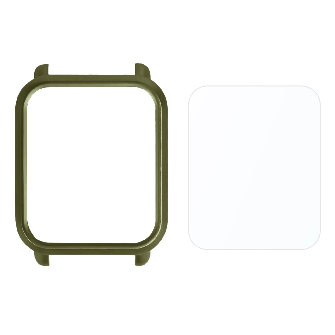 

Защитный чехол для часов, совместимый с Xiaomi Huami Amazfit Bip Youth, чехол из поликарбоната + Защитная пленка для экрана, армейский зеленый