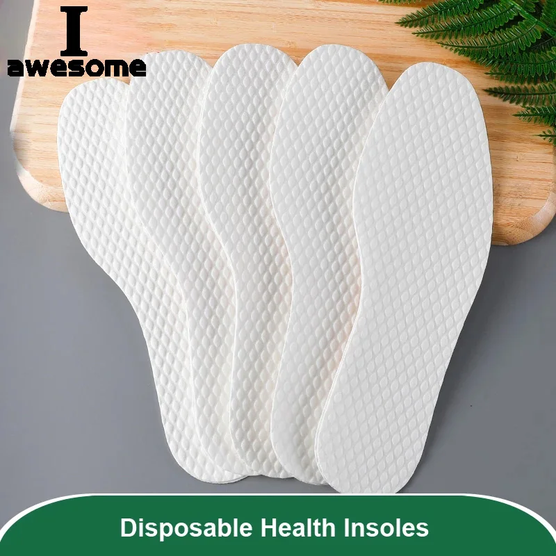 

Одноразовые Дышащие стельки для обуви, натуральная масса дерева, удобные, для здоровья мужчин и женщин, белые, 10 пар