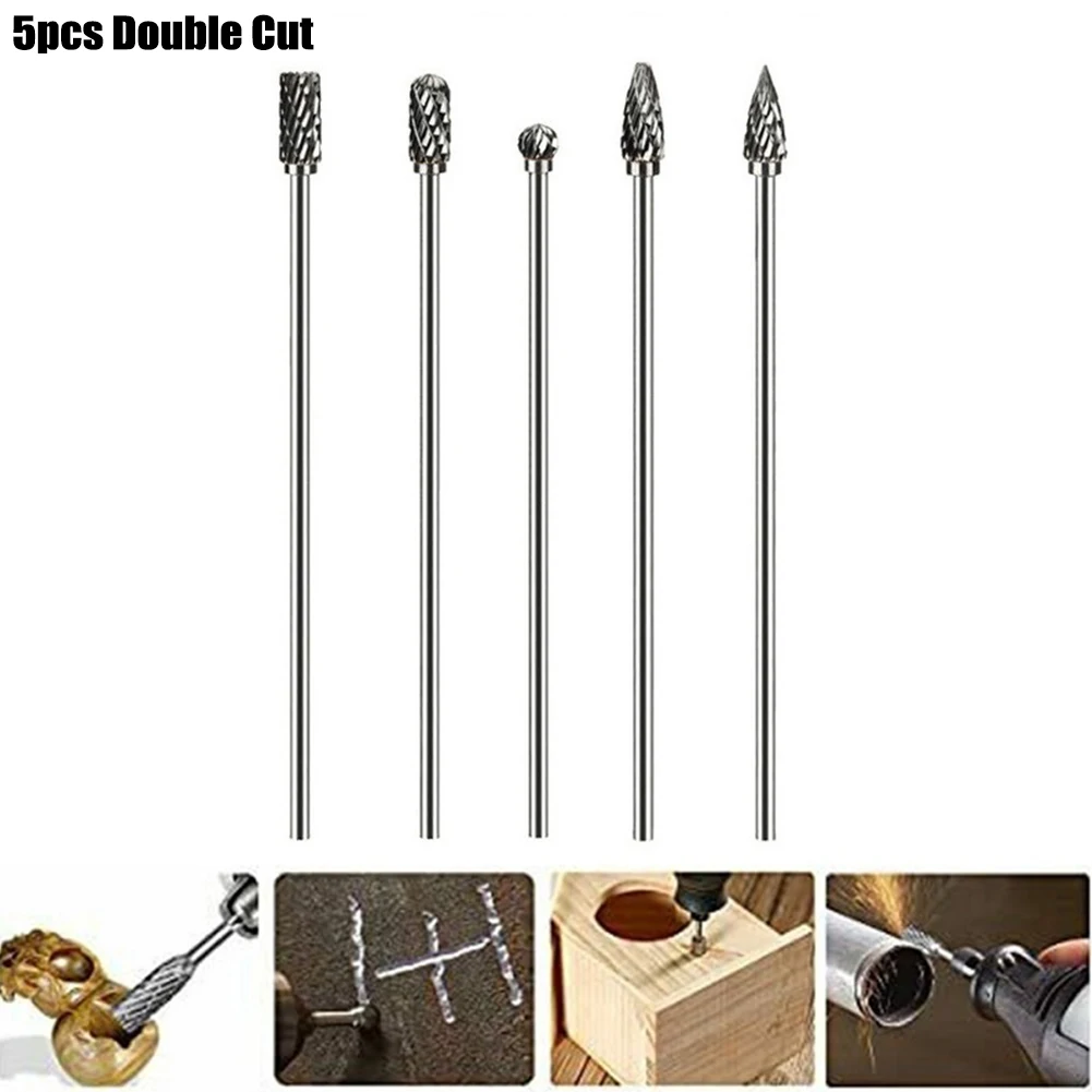 

5pcs 3*6*100mm Length Double Cut Carbide Silver Rotary File For Metalwork Tool Making Wood Carving Rotary Tools Parts