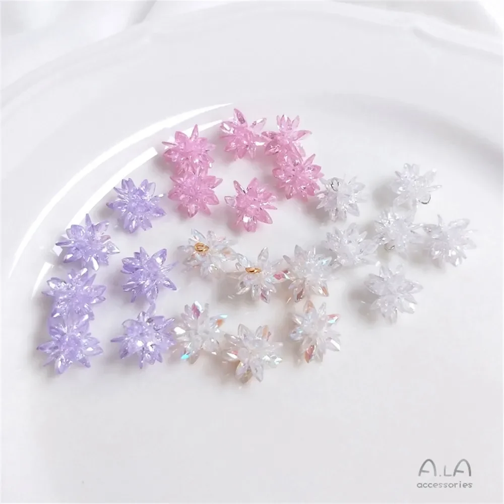 Аксессуары сделай сам тканые серьги-гвоздики с цирконом ледяной шар хрустальный