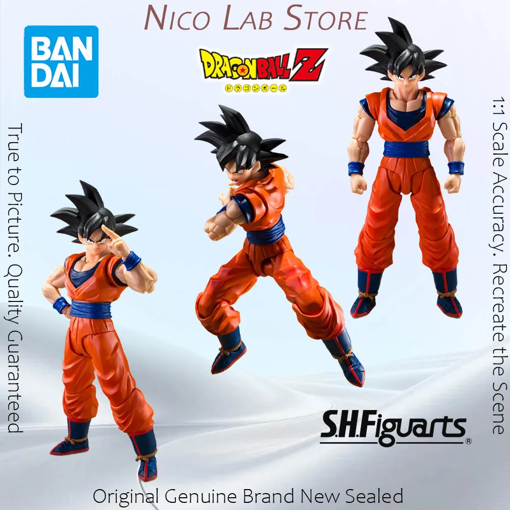 Фото В наличии: Оригинальная фигурка BANDAI SHFiguarts Сон Гоку (Добрый Сайян) из аниме Dragon Ball Z, коллекционная модель, игрушка №1