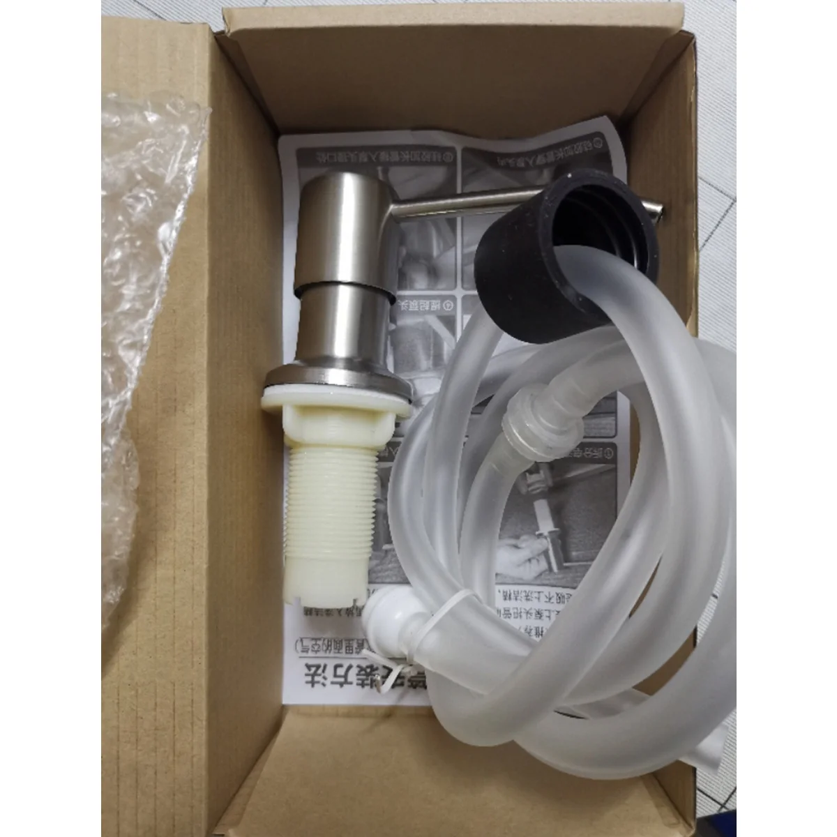 

Built in Counter Soap Dispenser for Kitchen Sink with Silicone Extension Tube Durable Hand Lotion Dispenser Brushed Nickel Stain