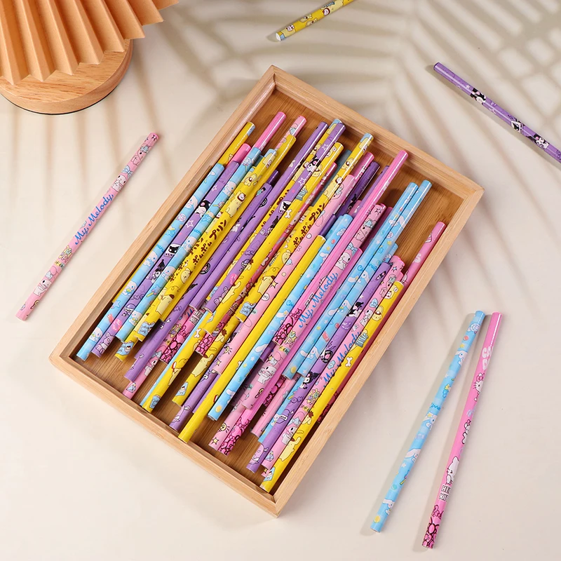 12 упаковок карандашей Kawaii Sanrio Hello Kitty HB аниме Cinnamoroll Kuromi My Melody карандаши для письма
