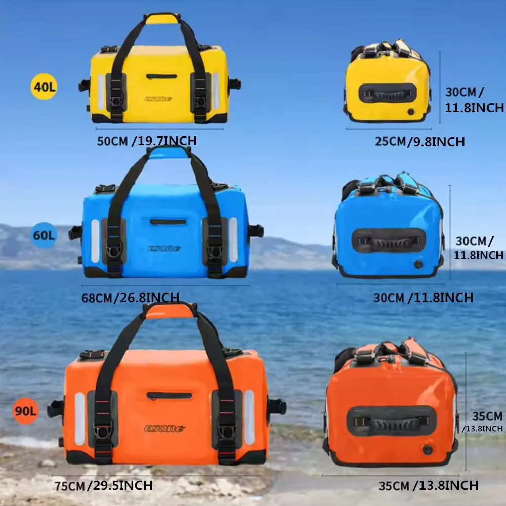 

Мотоциклетная Водонепроницаемая Сумка 40л 60л 90л Для Каякинга, Путешествий, Катания На Лодках, Кемпинга И Серфинга