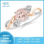 Кольца WEGARSTI, модное серебряное женское кольцо с розовым топазом, кольцо, солитер, драгоценный камень, обручальное кольцо, изысканные ювелирные изделия, подарок на помолвку