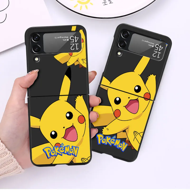 

Thin Folding Case for Samsung Galaxy Z Flip3 Flip 4 Flip4 5G Flip 3 Fashion Cell Phone Cover Fundas Anime Pokemon Cartoon