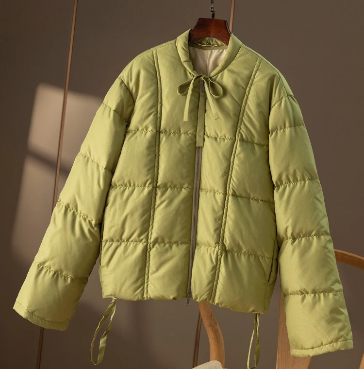 Puffer Jacket  95%  White Goose Down  Casacos Femininos Inverno 2022  Casual  Wide-waisted  Zipper Abrigo Mujer Coats