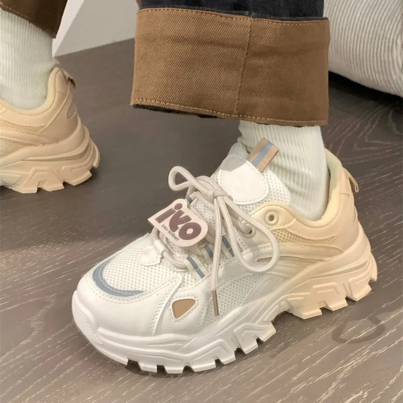 Summer White Women Sneaker Shoes 2023 New Breathable Mesh Ladies Vulcanized Shoes Platform Woman Girls Casual Shoes Footwear