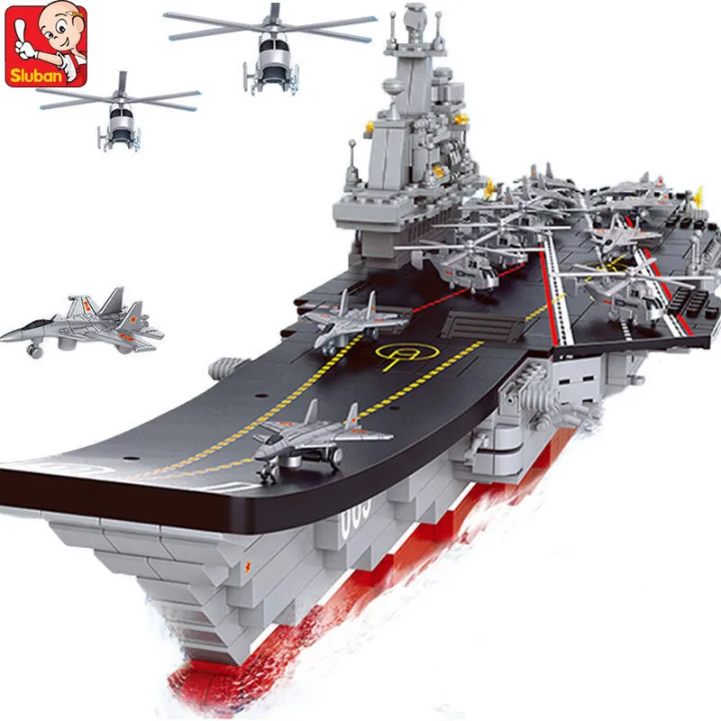 

NAVY Military Building Blocks Sets ARMY 1:450 Aircraft Carrier Cruiser Destroyer Chaser Warship Battleship Weapon DIY Kids Toys