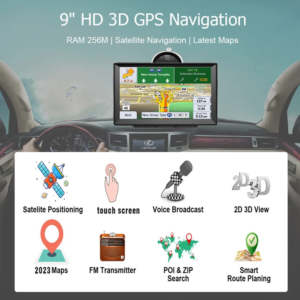 2024 Грузовик GPS-навигационная система 9-дюймовый дисплей с офлайн-картами для