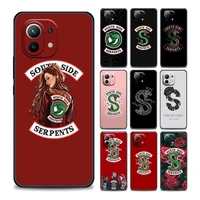 riverdale south side serpents snake phone case for xiaomi mi 11i 11 11x 11t poco x3 pro nfc m3 pro f3 gt m4 soft silicone cases