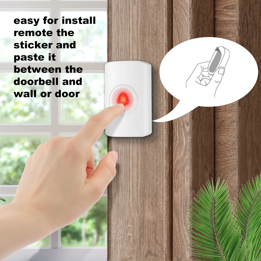 WSDCAM Wireless Doorbell Waterproof IP65 Not Need To Charge Smart Door Bell Alarm Home Sercurity Outdoor Welcome Chime |