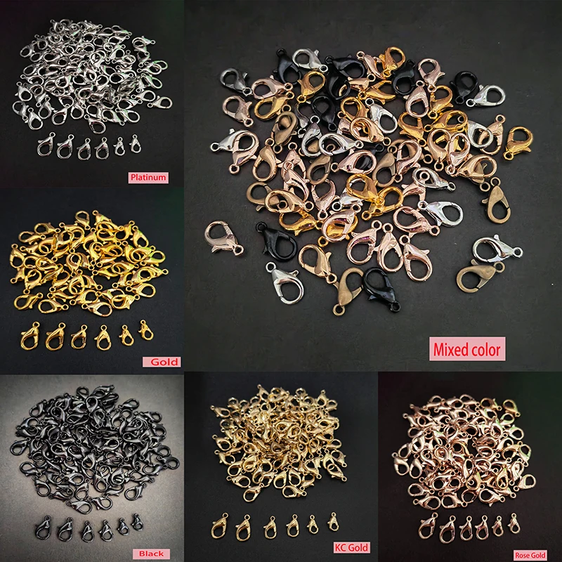 

25pcs 10/12/14mm Jewelry Making Loose Lobster Clasp Claw for Jewelry Making DIY Necklace Bracelet Accessories