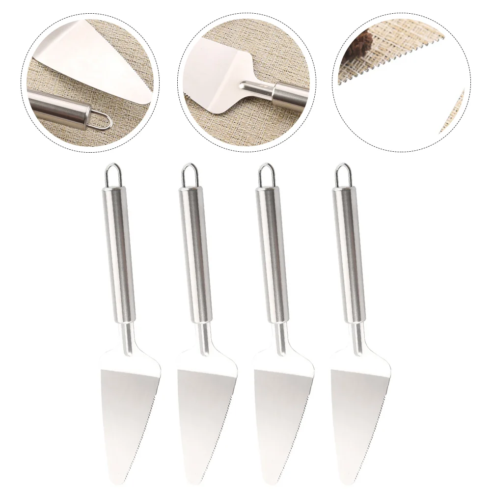 

4Pcs Burger Turner Stainless Steel Spatula Pizza Server Triangular Shape Cake Pizza Server Spatula