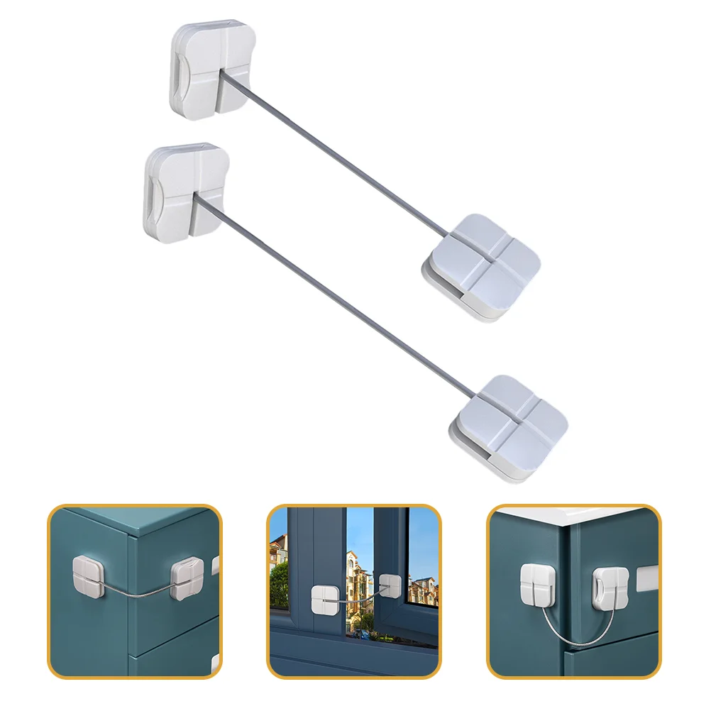 

2Pcs Locks Household Child Cupboard Door Strap Locks for Cabinet