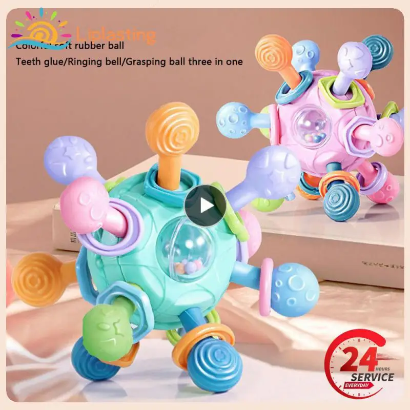 

360 ° Arbitrary Grip Toy Soft Rubber+pc Early Education Teether Appease Oral Stage Puzzle Excitation Catch The Ball Infant