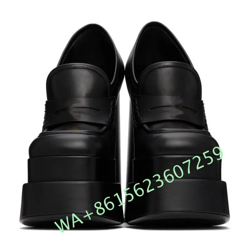 Туфли-лодочки женские на платформе и высоком массивном каблуке брендовые