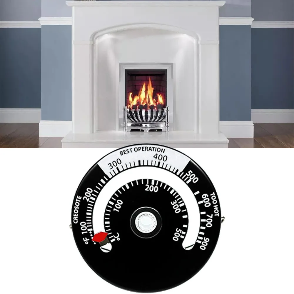 

Hot Thermometer Magnetic Wood Stove Heater Fireplace Fan Mental Thermometer with Sensitivity Probe Household Barbecue Oven Tool