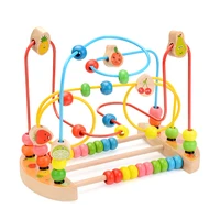 kidus wooden bead maze for toddlers colorful roller coaster educational circle toys for kids sliding on twists wire