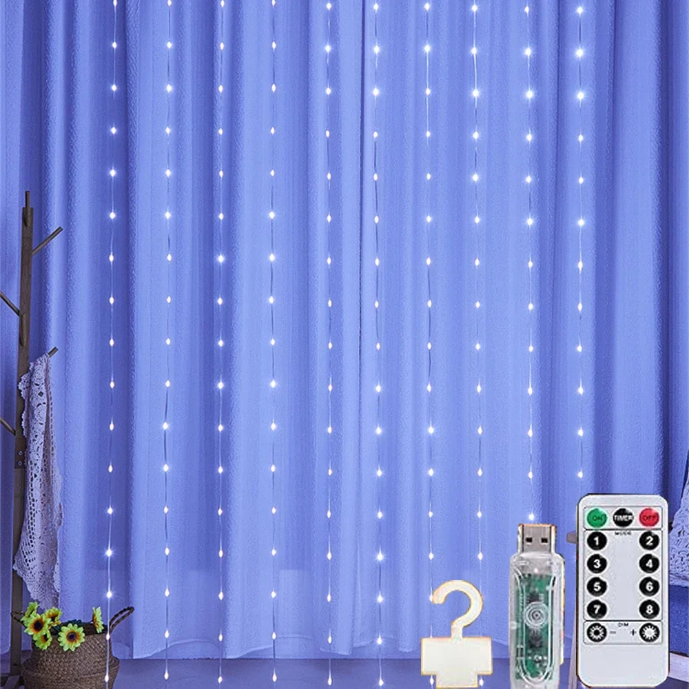 RXSFY Водопадные светодиодные занавески 300 LED 3x3M