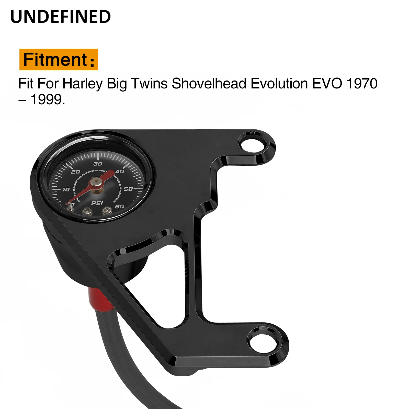 Фото Манометр давления масла 0-60PSI и комплект фитингов для Harley Big Twins Evolution EVO 1970-99, FX FL 1970-84, Touring, Dyna, Softail 1984-1999 №2