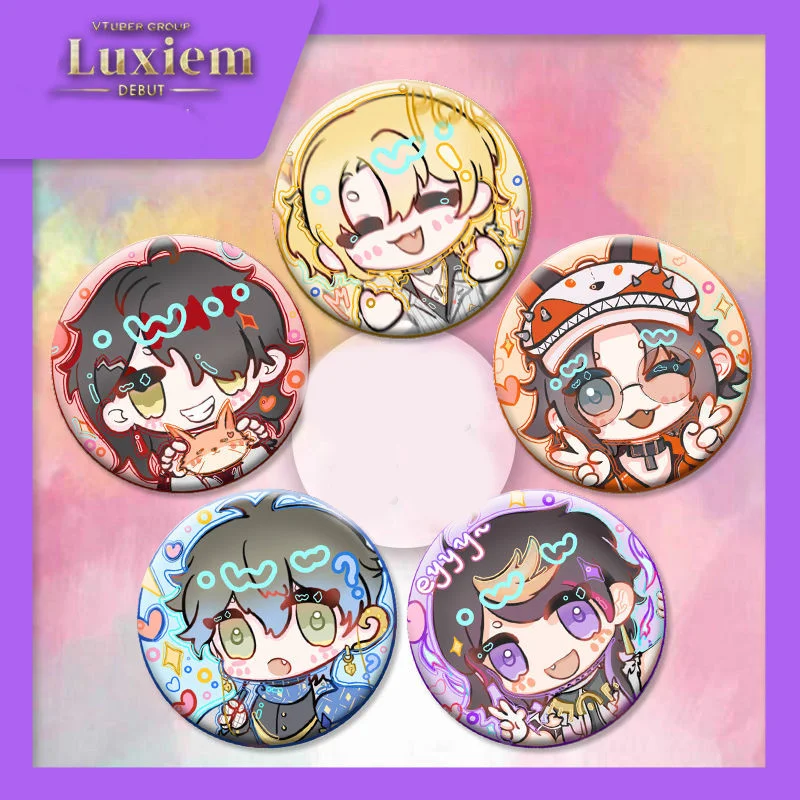 

Luxiem Значки заколки аниме Vox Shu хита лука Ike Женская Брошь кавайная фигурка круглые шармы броши для сумки акриловые подарки аксессуары