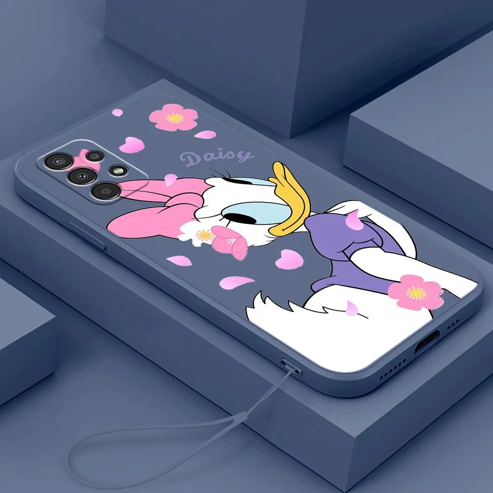 

Mickey Mouse Shopping Phone Case For Samsung A73 A72 A54 A53 A52 A42 A34 A33 A32 A23 A22 A14 A13 A12 Liquid Rope Cover