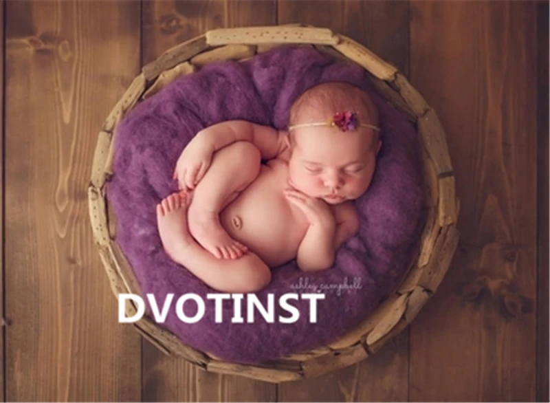 Dvotinst Baby Photography Props Wool Background Blanket Felt Basket Filler Stuffer Fotografia Accessories Studio Shooting | Детская